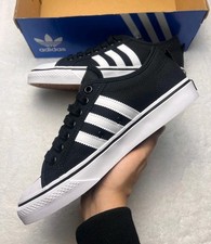 New Adidas Nizza  Black/White Men's Trainers Size UK 7.5