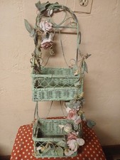 Vtg Shabby Chic 2 Tier Wall