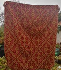 Medieval tapestry chenille curtains red gold heavy each 57"d x 50"w