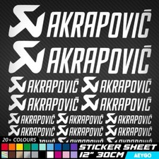 15x AKRAPOVIC Vinyl Decal Stickers Sheet Bike Motorbike Motorcycle Superbike MX