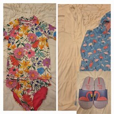 Girls Swimwear Bundle 8-9 Tankini Hooded Towelling Dress x2 Ipanema Sliders