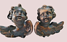 Pair Vintage Hand Carved Wood