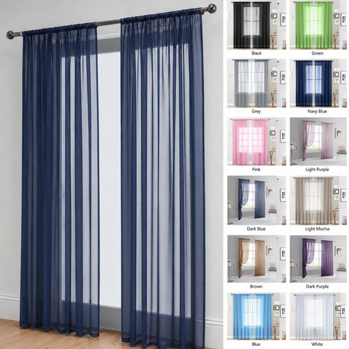 Voile curtains pair - voile, panels)