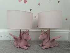 Pair NEXT Girls Unicorn Lamps Children's