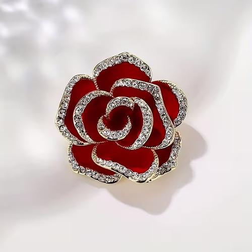 Stunning diamante red rose - diamante,