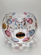 LARGE 1960s CZECH BORSKE SKLO COLOURED OLIVES NEMO GLASS VASE MAX KANNEGIESSER