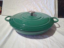 Sainsbury's Collection Cast Iron Green Shallow Casserole Dish 3L