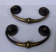 Vintage 2 X Antique Brass Gold Kitchen Cabinet Door Drawer Pull Handle 85mm