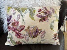 STUNNING ORIGINAL LAURA ASHLEY GOSFORD PLUM FAUX SILK EMBROIDERED CUSHION