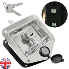 Recessed Locker Door T Handle Lock Trailer Truck Latch Catch Stainless Steel+Key