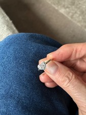 pandora ring , heart shaped with clear stones. Size 54.