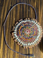 Vintage Kutch Indian Hand Embroidery Work Beaded adornment for dress head or ear