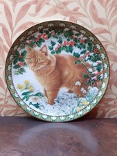 Dandelion in Winter cat plate - Four Seasons by Lesley Anne Ivory