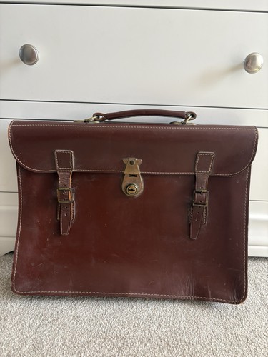 Vintage brown leather satchel - vintage,