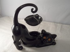 YANKEE CANDLE BLACK CAT HANGING WAX MELT BURNER RARE GOOD CONDITION  22cms LONG