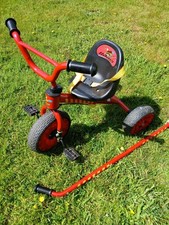 Child's Heavy Duty Red Trike With Push Handle & Seat Belt. Hardly Used Condition