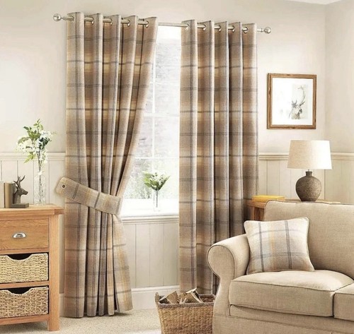 Luxury highland check ochre - luxury,