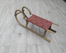 Vintage wooden curly horned sledge sled toboggan winter prop collect Northampton