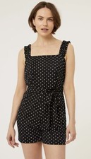 Black White Polka Dot Playsuit