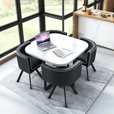 wood Dining table and 4 chairs Retro cafe ..