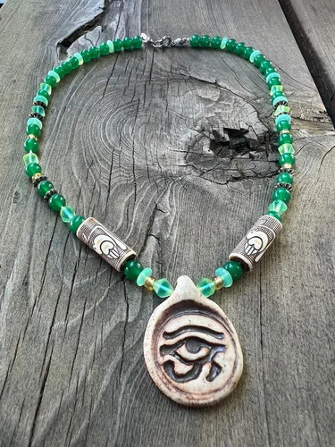 Handmade beaded necklace - an,