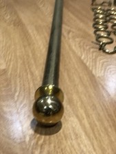 2.2m Antique Victorian Brass Curtain Pole with finials Rail c/w  fixings 
