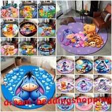 Winnie the Pooh Eeyore Round Floor Rugs Bedroom Decors Carpets Doormat Mats Gift