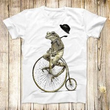 Cycling Frog The Penny Farthing T Shirt Meme Men Women Unisex Top Tee 3601
