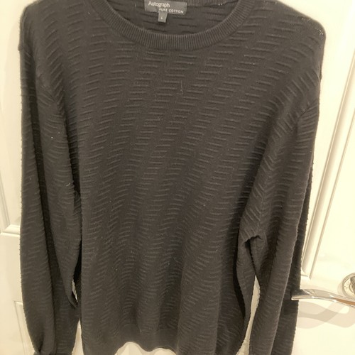 Autograph mens black crew - m&s,