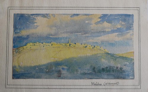 Antique watercolour melika - antique,