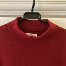 TOAST 100% MERINO WOOL DEEP RED DESIGN JUMPER - SIZE LARGE