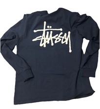 Stussy navy long Sleeve Tee