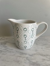 Ikea Milk Cream Jug White Green Floral Scandinavian Tulip Pattern Discontinued