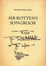 Mr Rotten’s Songbook signed