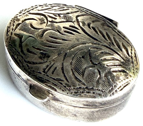 Vintage silver square pill - vintage,