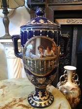  Large VINTAGE 39cm in The Style  Of LIMOGES  PORCELAIN china Lidded Urn  