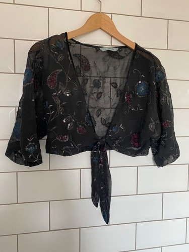 Red herring black sequin shrug - black,