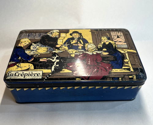 Vintage french storage tin - french,
