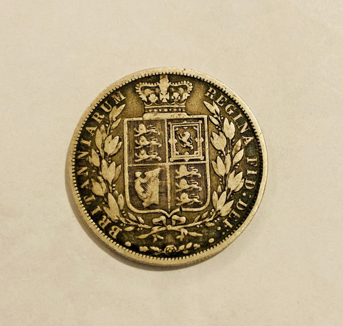 1883 silver half crown - half,