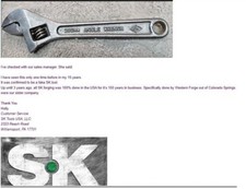 S-K Tools adjustable wrench FAKE-NOT BEEN APPROVED BY SK TO LET JAPAN MAKE THIS!