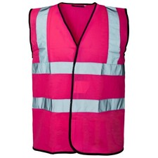 HI VIS VEST VISIBILITY SECURITY WORK CONTRACTOR SAFETY WAISTCOAT JACKET COAT