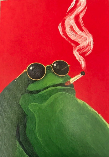 Cool smoking frog - smoking, print