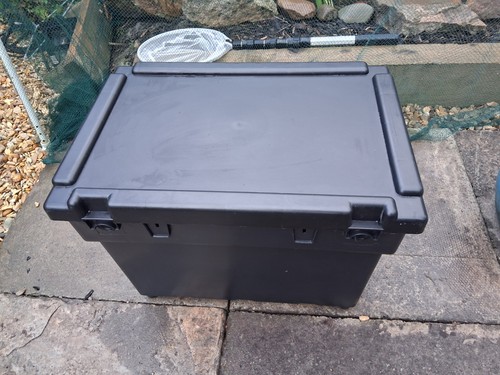 Black plastic fishing seat box - fishing,