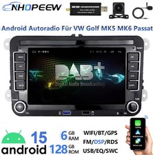 DAB+ Android 15 Carplay Car Stereo For VW Golf MK5 6 Polo Passat Jetta GPS Radio