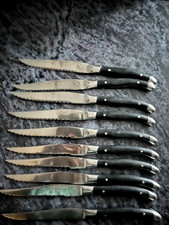 10x Amefa Virgule Steak Knifes Brown Handle - £20