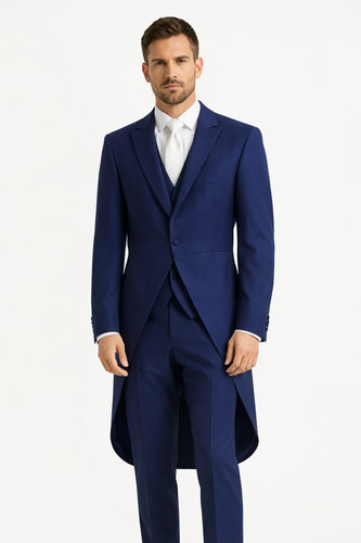 Electric blue tailcoat suit - tailcoat,