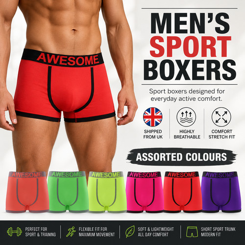 Mens neon boxer shorts pack - shorts, 12
