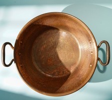 French Vintage Copper Jam Pan. Hand-Hammered | 48cm Wide
