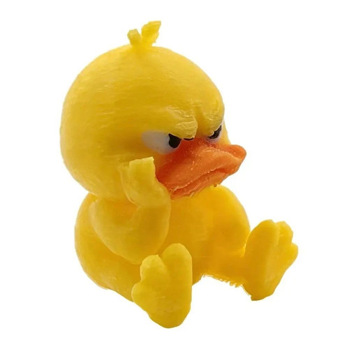 Angry yellow duck statue - statue, funny