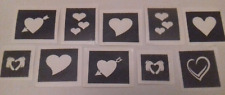 30 x heart theme mini stencils